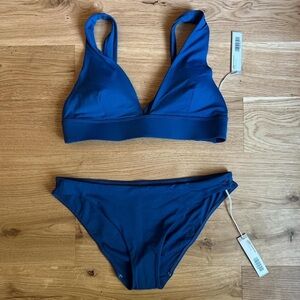 Everlane blue bikini medium top small bottoms